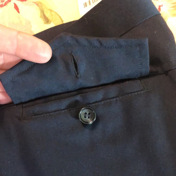 J CREW Size 16 33” Tall inseam 100% Wool Fully Lined Flat Front Deep Navy NEW - Picture 14 of 15